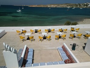 Utsikt mot strand/hav