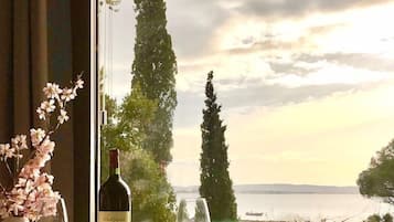 Habitación panorámica doble, baño privado, vistas al lago (La Pinede) | Restauración