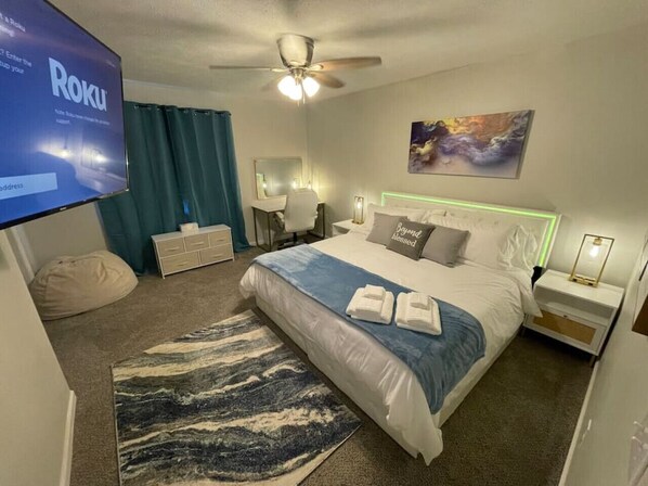 4 habitaciones, escritorio, tabla de planchar con plancha y wifi gratis