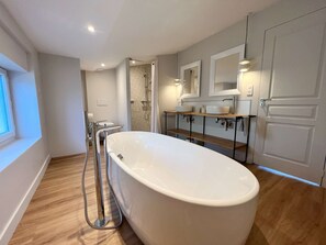 Bathtub, hair dryer