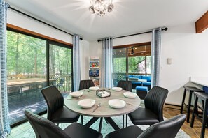 Dining - Hot Tub, Fire Pit, Game Room; 4BR Cozy Poconos! (East Stroudsburg)