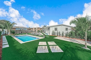 Outdoor pool, a heated pool