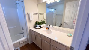 Shower, hair dryer, towels - Sun Dancer #11 (2-Bedroom Home) with Pool by RedAwning (South Padre Island)
