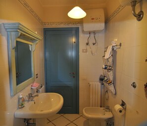 Dutxa, assecador de cabells, bidet i tovalloles