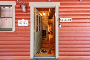 Exterior detail - True Log Cabin near Helen, Ga, secluded and peaceful oasis.  (Sautee Nacoochee)