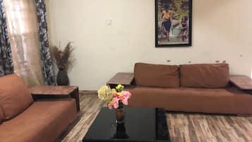 Apartamento exclusivo | Zona de estar | Televisión LED de 50 pulgadas con canales por cable, una televisión