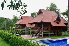 Bungalow – honeymoon, 1 soverom, privat basseng | Hageutsikt