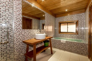 Deluxe Bungalow, 1 King Bed, Private Pool | Bathroom | Separate bathtub and shower, rainfall showerhead, free toiletries - Angkor Heart Bungalow- Private Pool (Siem Reap)
