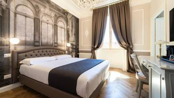 Deluxe Double Room | Cadar Frette Itali, peralatan tempat tidur premium, gebar bulu kapas