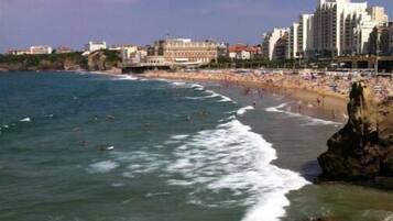 Beach nearby, sun loungers