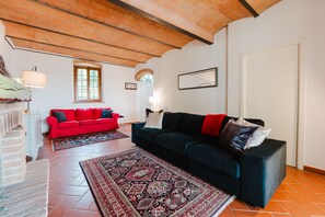 Fernseher, Kamin, Bücher