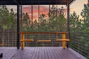 Terrace/patio - Beautiful Views! Secluded Lot! Fire Pit w/Swings! (Broken Bow)