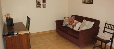 Een smart-tv, een dvd-speler en boeken