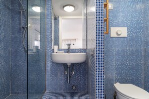Appartamento | Bagno | Doccia, set di cortesia gratuito, asciugacapelli, asciugamani