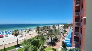 Sun-loungers, beach towels
