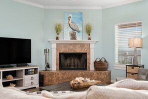 TV, fireplace, DVD player