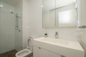 Hair dryer, soap, shampoo