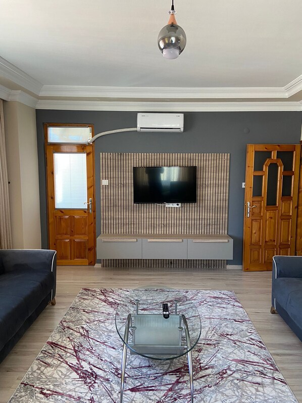 舒适公寓 | 起居区 | 50-英寸液晶电视 （配备卫星频道）、电视