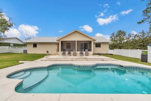 Outdoor pool, a heated pool