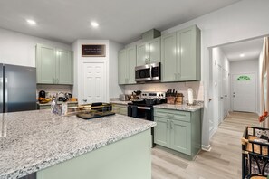 Private kitchen - Mystical Stays- The Phoenix Nest. Themed Stays, 3+2, King Bed, Group Trip (Waco)