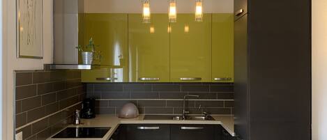 Kühlschrank, Mikrowelle, Ofen, Herdplatte