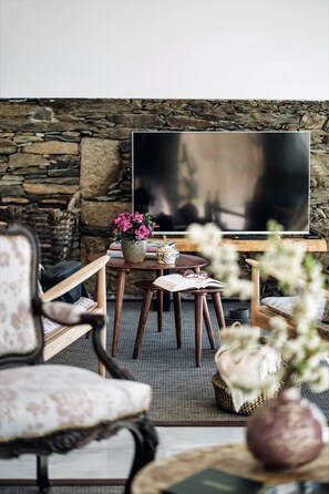 95-cm flat-screen TV with cable channels, TV