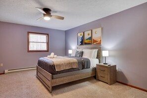 4 dormitorios, tabla de planchar con plancha, cuna de viaje y wifi