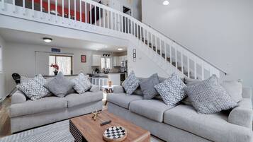 Smart TV, fireplace, video games
