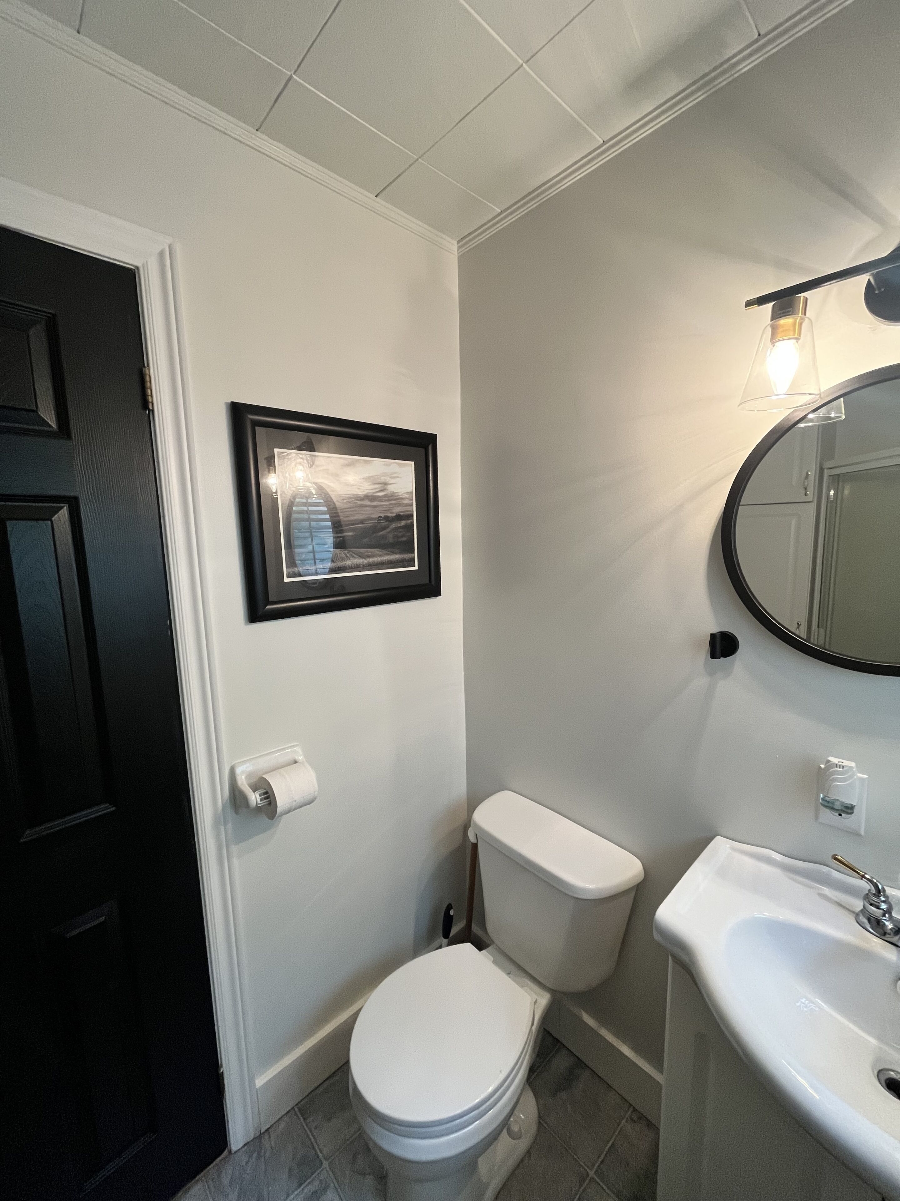 シャワー、タオル、トイレットペーパー