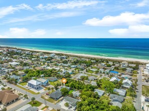 Aerial view - Private Beach Access! 2 Houses-Pet Friendly (Panama City Beach)