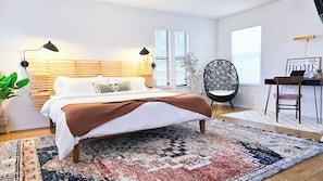 3 bedrooms, desk, iron/ironing board, travel cot