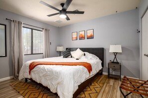 2 habitaciones, escritorio, tabla de planchar con plancha y wifi