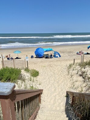Sun-loungers, beach towels