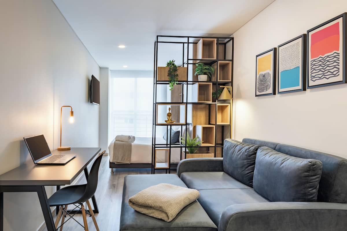Studio (C) | Living area | 43-inch Smart TV with cable channels, TV, Netflix
