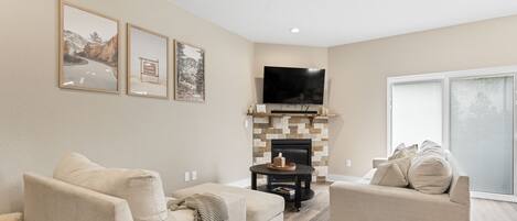 Smart TV, fireplace, video games, Netflix