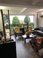 Family Cabin, Mountain View | Living area | Flat-screen TV