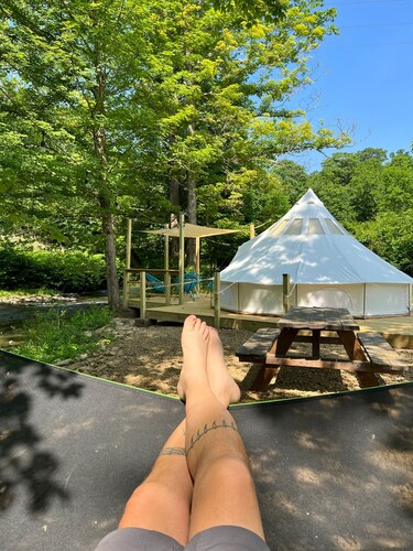 Canvas Bell Tent on Working Farm in Historic Laurel Highlands