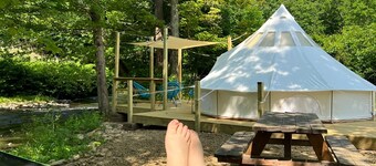 Canvas Bell Tent on Working Farm in Historic Laurel Highlands