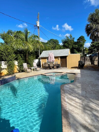 Private Oasis with Pool & Chic Cabana  – Near Beaches, Downtown & More!
