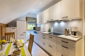 Kühlschrank, Mikrowelle, Herdplatte, Geschirrspüler