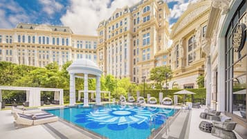 Innenpool, Außenpool (je nach Saison geöffnet), Sonnenschirme