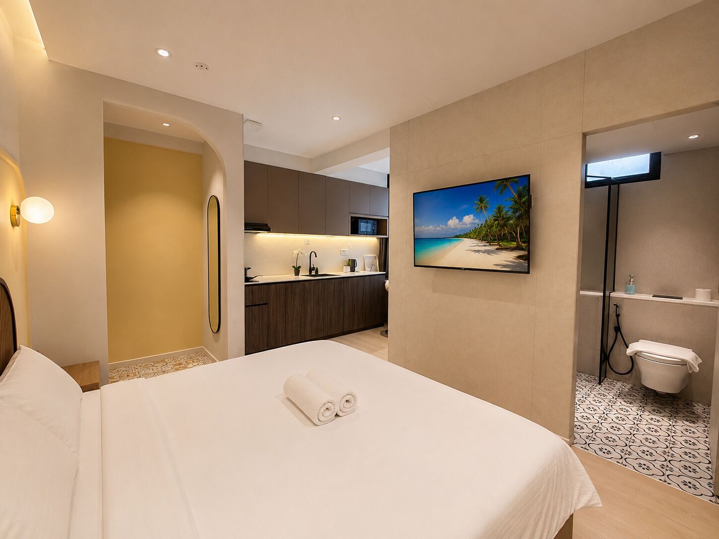 Studio Premium, 1 giường cỡ king | Bộ đồ giường cao cấp, két bảo mật tại phòng, trang trí khác biệt 