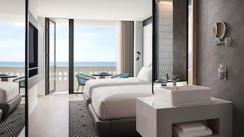 Superior Room, 2 Twin Beds, Ocean View | Bathroom | Separate tub and shower, rainfall showerhead, free toiletries