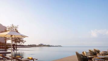 2 outdoor pools, open 7:00 AM to 7:00 PM, free cabanas, pool umbrellas