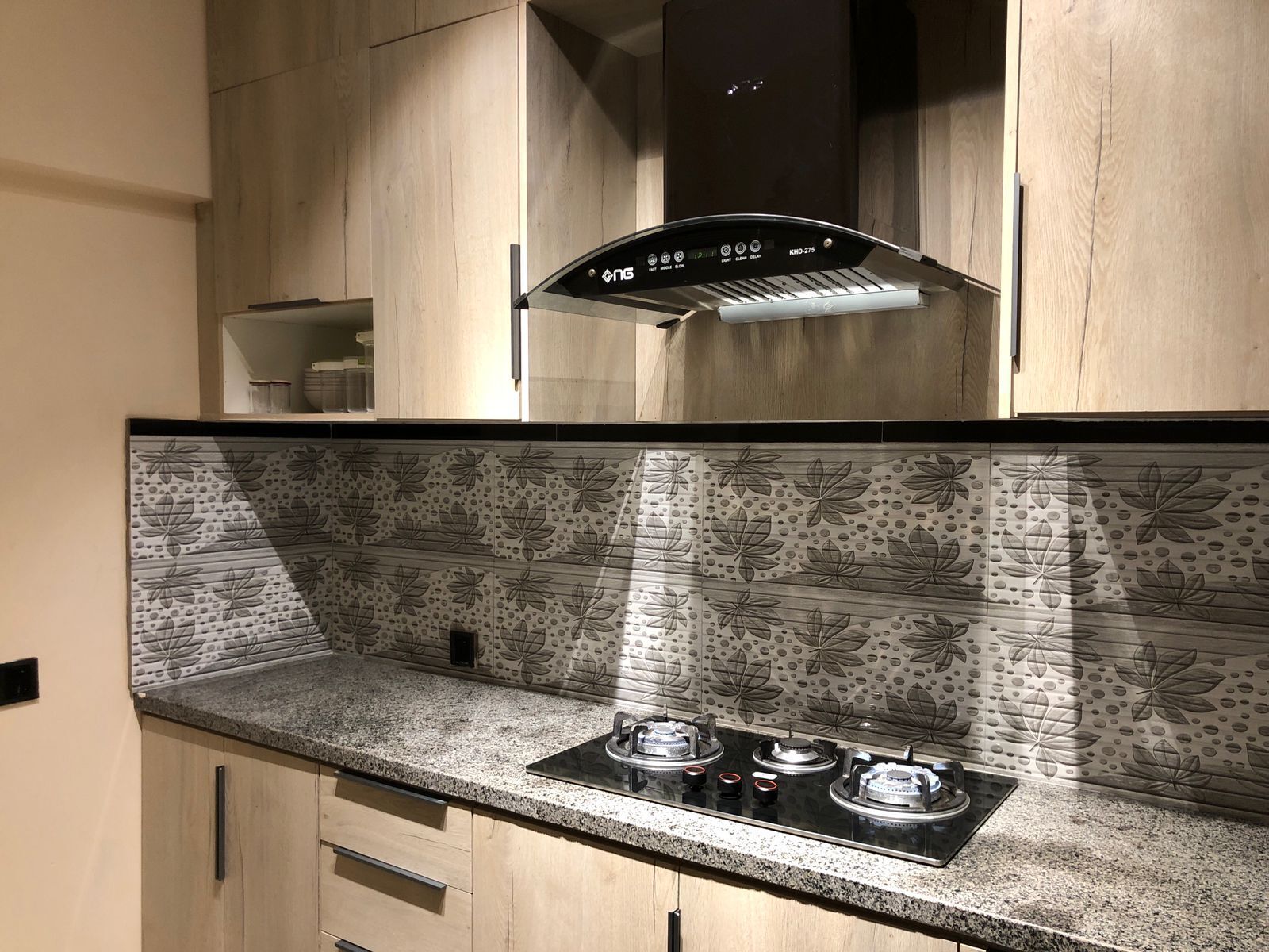 Fridge, microwave, stovetop, electric kettle