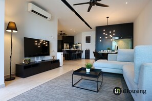 Luxury Apartment | Living area | Smart TV, Netflix, streaming services - Atlantis Residence Premium By I Housing (Malacca City)