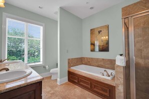 Shower, hair dryer, shampoo