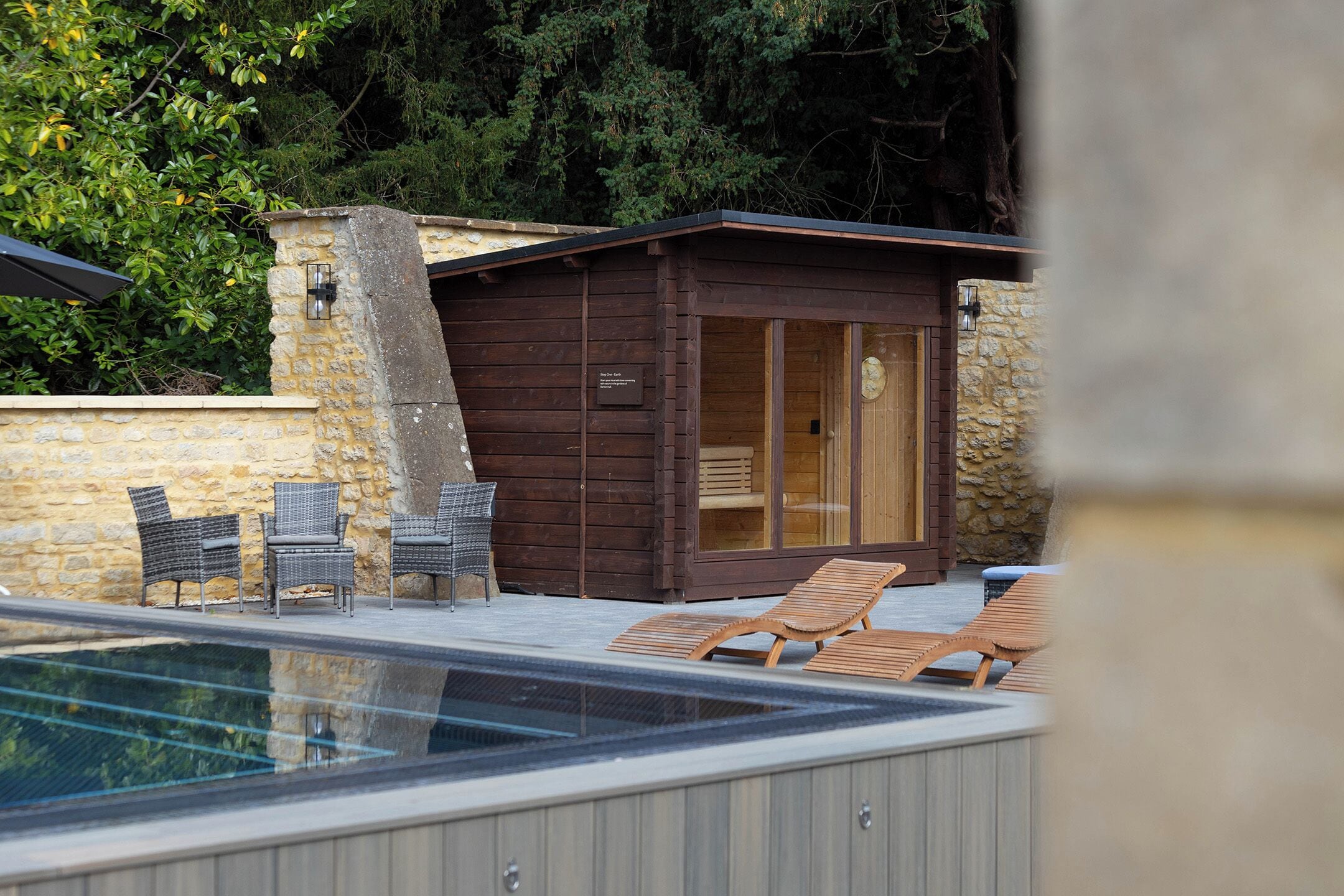 Sauna, hot tub, steam room, body treatments, facials, 5 treatment rooms