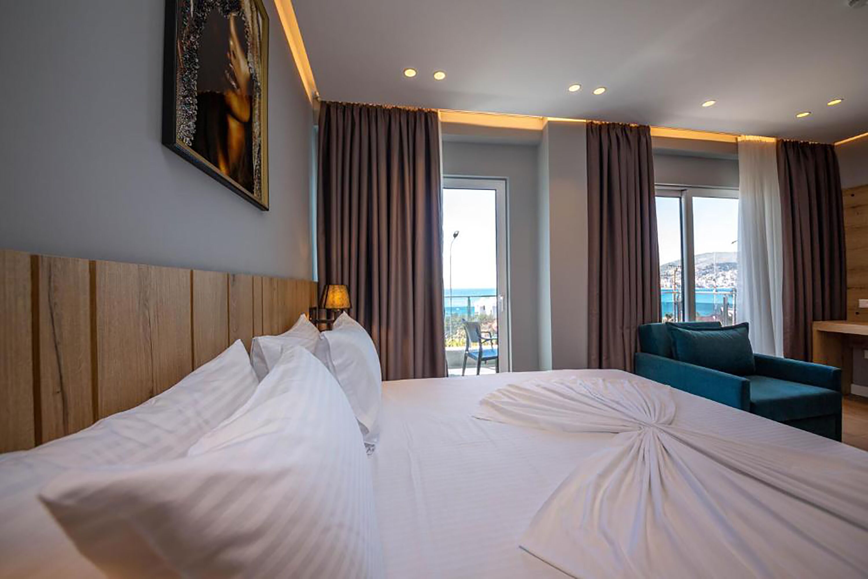 Deluxe Double Room, Balcony, Sea View | In-room safe, desk, blackout curtains, free WiFi