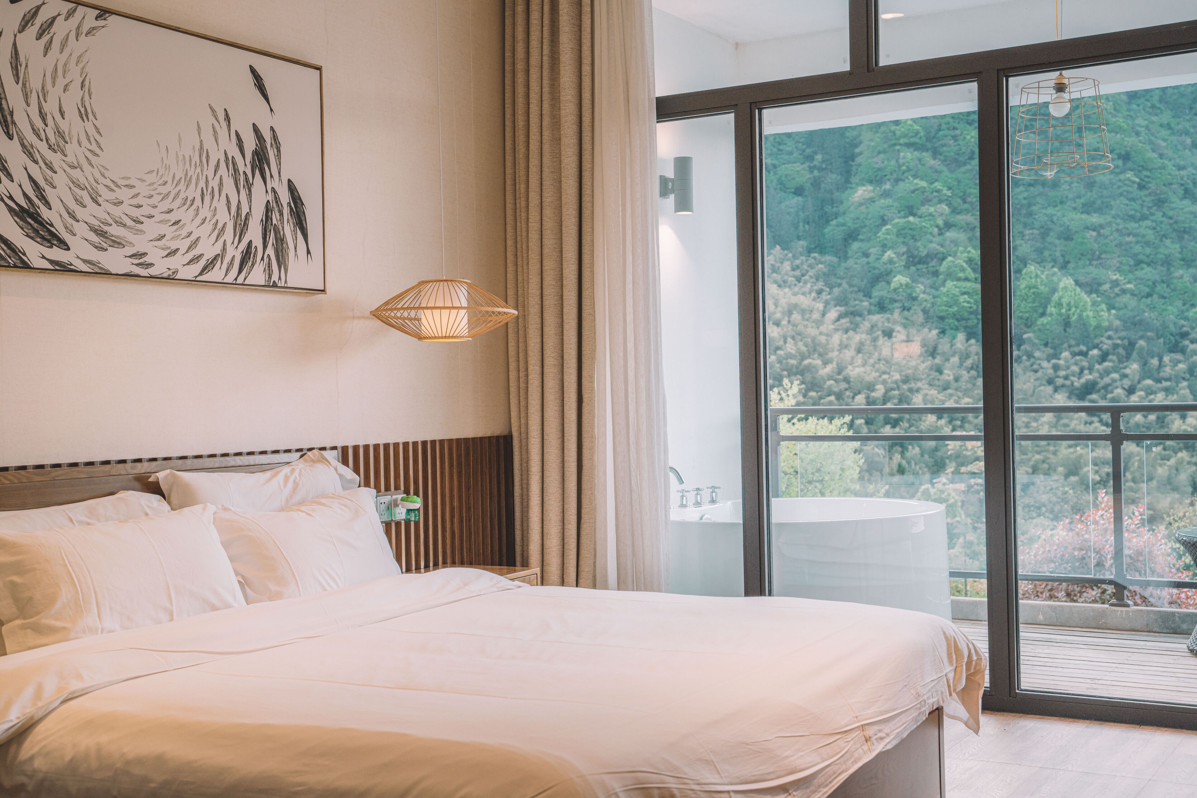 Roupas de cama premium, camas com colchões pillow-top